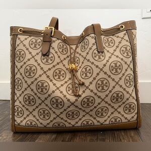 Tory Burch Monogram Drawstring Tote